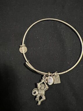 Alex and Ani Silver Charm Bangle Bracelet with Monkey Charm